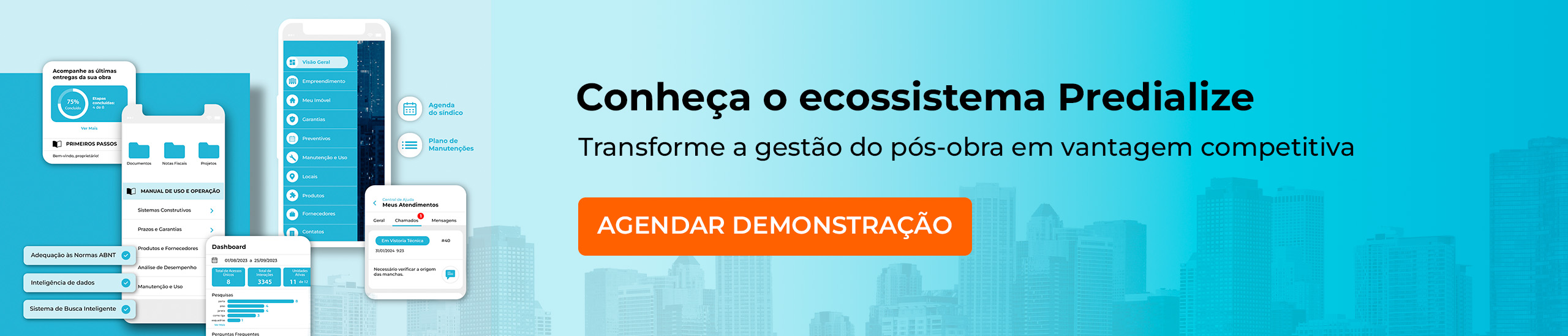 Banner do Ecossistema Predialize para gestão de indicadores pós-obra
