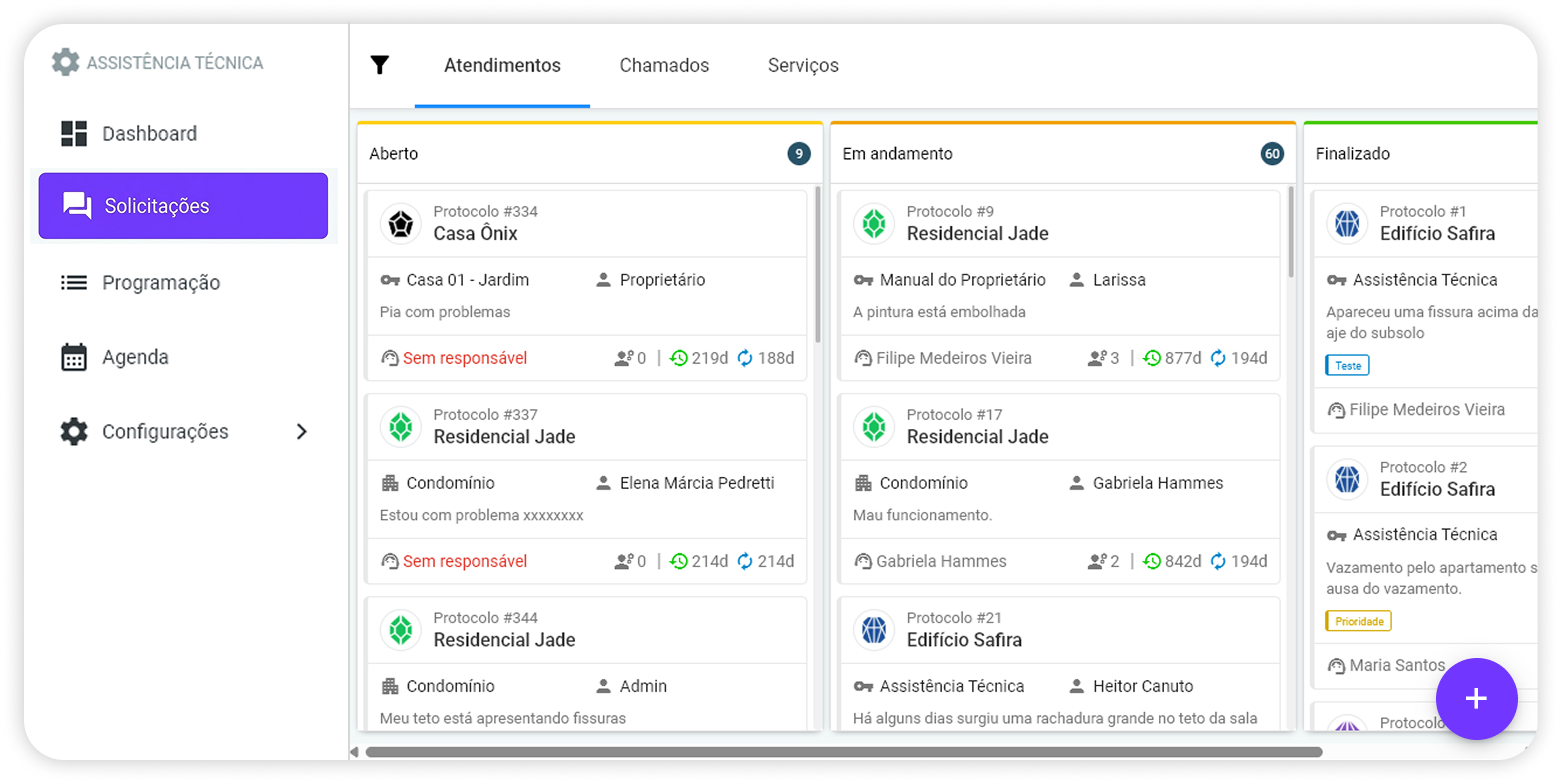 Histórico de Chamados