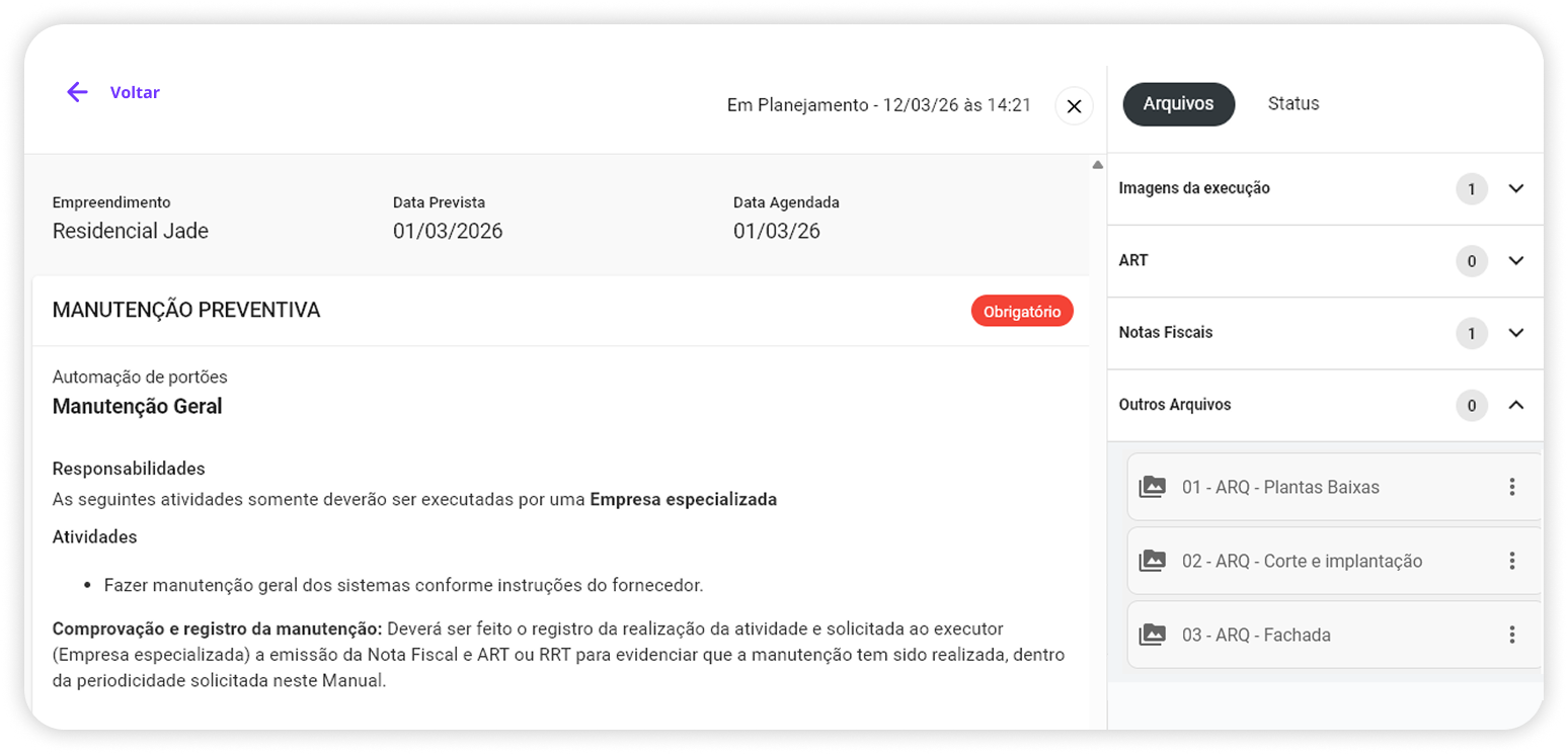 Integração com Manutenções