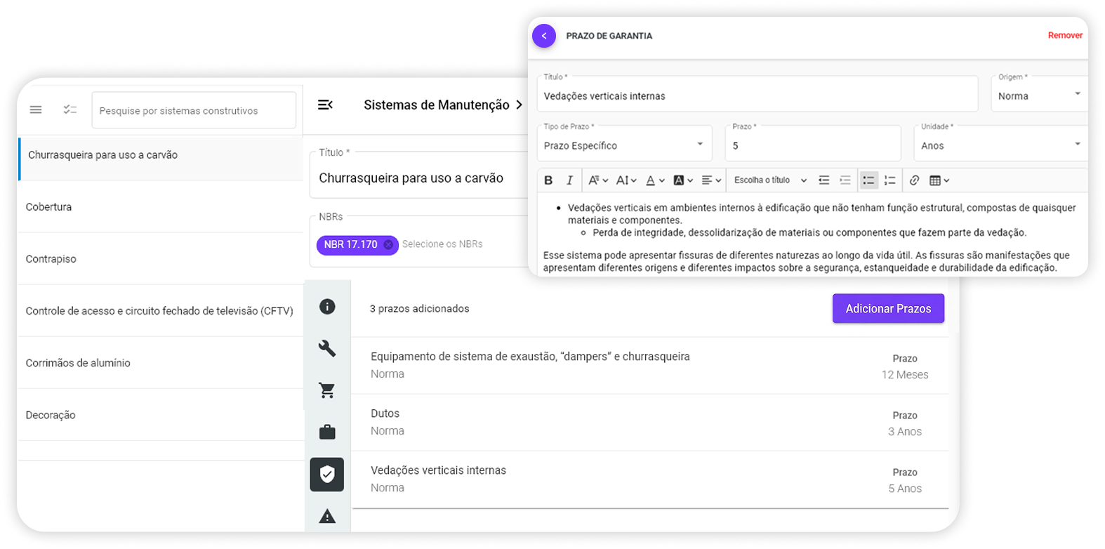 Cadastro de Garantias