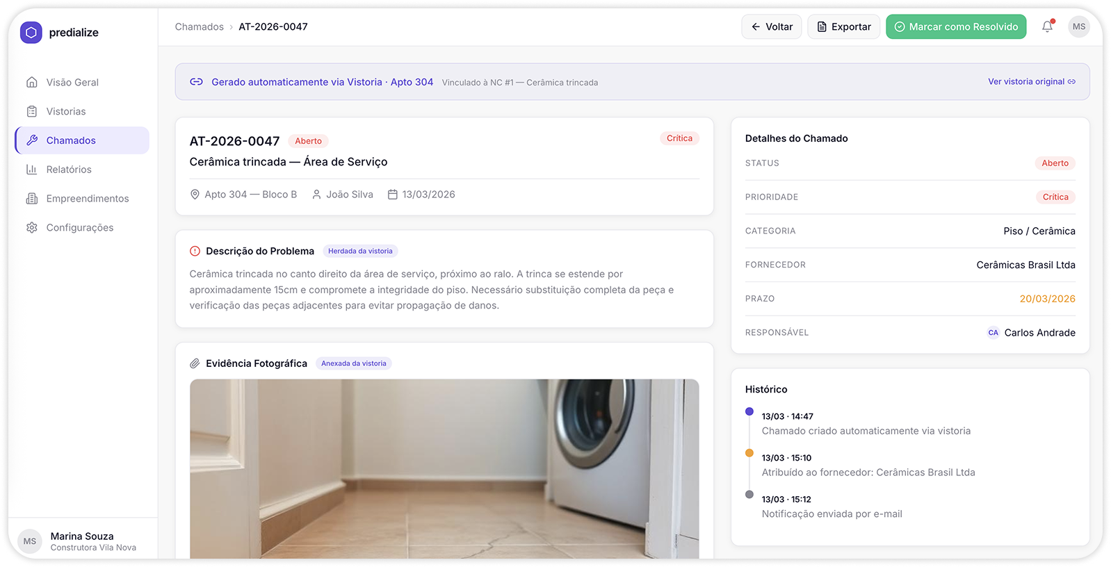 Integração com Chamados
